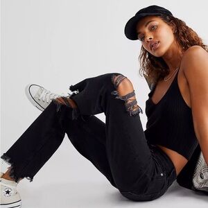 *NWT* FREE PEOPLE MID RISE STRAIGHT LEG JEANS